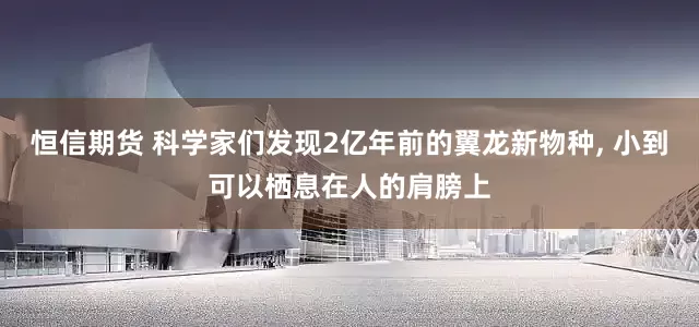 恒信期货 科学家们发现2亿年前的翼龙新物种, 小到可以栖息在人的肩膀上